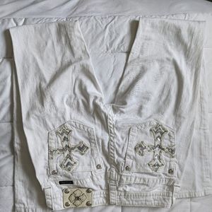 Women's Miss Me Mid-rise White Boot cut Jeans